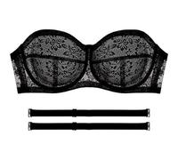 Cocila Sujetadores Mujer Sin Tirantes De Encaje Y Negro para Mujer, Tallas Grandes, Verano Sujetador Invisible Pecho Grande Fajas Reductoras Grandes Dim Generous Pack con Aros Conjunto Deportivo