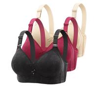 Cocila Sujetadores Mujer Sujetador Deportivo Cómodo De 3 Piezas Sin Espalda, Talla Grande, Interior Fina Camiseta Tirantes con Espalda Descubierta Relleno Aros Y Algodon Doble Push Up 90 Copa C