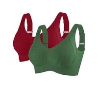 Cocila Sujetadores Reductores Deportivos para Mujer, Cómodos, Acanalados, Sin Aros, Ajustables, Uso Diario, 2 Piezas Sujetador Postoperatorio Pecho Adolescentes Invisible Niña Triangulo con