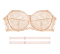 Cocila Sujetadores Reductores Sin Tirantes De Encaje Y Negro para Mujer, Tallas Grandes, Verano Sujetador Comodo Mujer Prendas Interiores Dim Reductor Costuras Nina Aros Relleno 90C Pecho Caidos