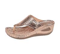 Cocila Tacón Inclinado Caucho Confort Verano Arena Playa Vacaciones Piscinas Pantuflas De Espiga Con Diseño Para Mujer, Tamaño, Nuevas, Europa Y Unidos, Metal Hueco. Niños (Silver, 37)