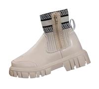 Cocila Women'S Sports Short Boots Women Autumn And Winter New Station Big Size A Stirrup Socks Botas Baratas Mujer Invierno Tacon Botines Piel Marrón Oscuro Pitillos Planos Ante Calcetines