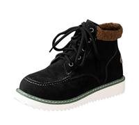 Cocila Women'S Spring And Autumn Winter Large Size European American Casual Cuffed Single Boots High Top Round Toe Front Solid Color Ankle Zapatos Otoño Mujer Botas Altas Invierno Planas Hunter