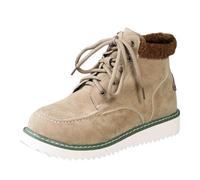 Cocila Women'S Spring And Autumn Winter Large Size European American Casual Cuffed Single Boots High Top Round Toe Front Solid Color Ankle Zapatos Otoño Mujer Botas Altas Invierno Planas Hunter