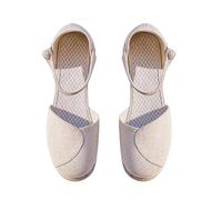 Cocila Zapatos De Tacón Grueso Negro Con Hebilla Tacones Altos Ajuste Ancho Sandalias Cómodas Y Transpirables Inclinado Baotou Verano Para Mujer Botas Panamá (Beige, 39) Cuña Esparto Cuñas Beige