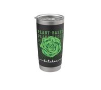 Cocina a base de plantas le encanta cocinar Comer verduras Chef vegano Vaso térmico de acero inoxidable de doble pared