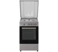 Cocina a gas de 4 quemadores y horno a gas de 49L TFF5052XM (acero inoxidable) - TELEFAC