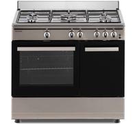 Cocina a gas de 5 quemadores + horno de 55 litros TFF9062XS (acero inoxidable) - TELEFAC