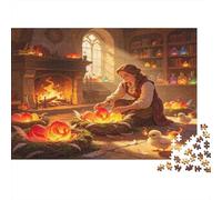 Cocina Acogedora Cocinando Puzzle de 1000 Piezas Puzzle para Adultos Papel Puzzle para Toda la Familia Relajación Concentración Decoración Regalo 70x50cm/1000pcs