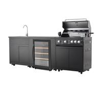 Cocina al Aire Libre JUNGLE 251x66x129cm 4 quemadores + quemador trasero (incluye rotisserie y cubierta)