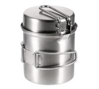 Cocina Camping Compacto Estufa De Camping Portátil Acero Inoxidable Juego Ollas For Barbacoa For Acampar Al Aire Libre 304 Kochen Wandern