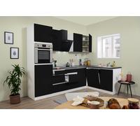Cocina Cocina En Esquina Sin Mangos Blanca Negra Lorena 280 X 172 Cm Respeto