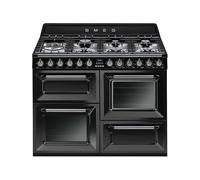 SMEG TR4110BL1 Cocina Victoria 90CM 7 Fuegos 3 Hornos Vapor De Limpiar Negro Ce