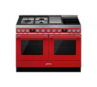 Cocina Combinada 120 cm Smeg Portofino Horno Eléctrico / Placa CPF120IGMPR Rojo