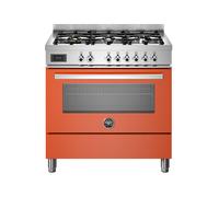 Cocina Combinada 90 cm Bertazzoni Professional Horno Eléctrico / Placa Gas PRO96L1EART Naranja
