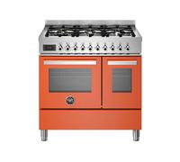 Cocina Combinada 90 cm Bertazzoni Professional Horno Eléctrico / Placa Gas PRO96L2EART Naranja