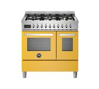 Cocina Combinada 90 cm Bertazzoni Professional Horno Eléctrico / Placa Gas PRO96L2EGIT Amarillo