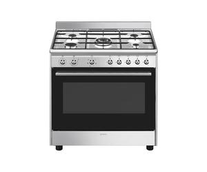 Cocina Combinada 90 cm Smeg Clásica Concerto Horno Eléctrico / Placa Gas CX90GM Acero Inoxidable