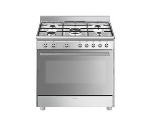 Cocina Combinada 90 cm Smeg Clásica Horno Eléctrico / Placa Gas SX91GM Acero