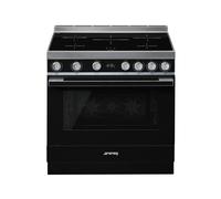 Cocina Combinada 90 cm Smeg Portofino Horno eléctrico / Placa de Inducción CPF9IPBL Negro