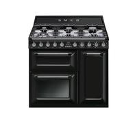 Cocina Combinada 90 cm Smeg Victoria Horno Eléctrico / Placa Gas TR93BL Negro