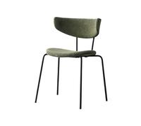 Cocina Comedor Pequeña Dining Kitchen Vintage Corduroy Seat with Upholstered Back, Modern Mid Century Living Room Side Chairs, Classic Design with Ergonomic Comfort Decoración del Hogar(Green)