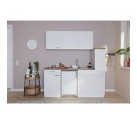 Cocina compacta Luis (Ancho: 180 cm, Blanco, Con placa vitrocerámica)