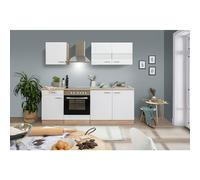 Cocina compacta Merle (Ancho: 210 cm, Blanco, Con electrodomésticos, Volumen horno: 72 l)