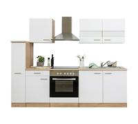 Cocina compacta Merle (Ancho: 240 cm, Blanco, Con electrodomésticos, Volumen horno: 72 l)