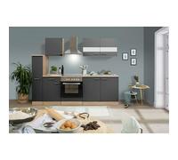 Cocina compacta Merle (Ancho: 240 cm, Gris, Con electrodomésticos, Volumen horno: 72 l)