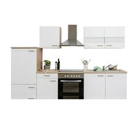 Cocina compacta Merle (Ancho: 270 cm, Blanco, Con electrodomésticos, Volumen horno: 72 l)
