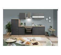 Cocina compacta Merle (Ancho: 270 cm, Gris, Con electrodomésticos, Volumen horno: 72 l)
