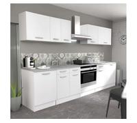 Cocina completa eko estilo contemporáneo en color blanco con 4 modulos aereos y 5 bajos (sin mueble de campana) 300 cm