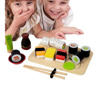 Cocina creativa Jugar Comida Falso Sushi, Conjunto de Juego de Sushi, Juego de Juego de Sushi de Madera -Un Juego Hecho a Mano Un Juego Imaginativo para Chicas, Chico, Clase de Sushi