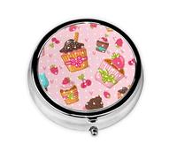 Cocina Cupcakes Muffins, Pastillero, Pastillero redondo Pequeño contenedor de pastillas Organizador de pastillas de viaje