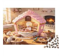 Cocina de Casa de Pastel Fantasía Puzzle de 1000 Piezas Material Papel para Adultos Escena de Panadería Relajante Regalo Familiar 38x26cm/1000pcs