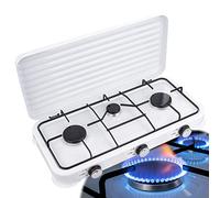 Cocina de gas 3 llamas encimera de camping Cocina de campo Tourist 2x 2,2kW 1x 1,1kW
