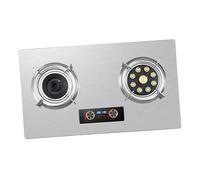 Cocina De Gas 7.0 KW Con Temporizador, Acero Inoxidable, Dos Quemadores Y Llama Alta, Ideal For Restaurantes Puestos Comida(LPG)