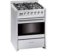 Cocina de gas butano/propano de 4 zonas E 610 X ST + horno eléctrico de 55 l (acero inoxidable) - MEIRELES