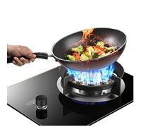 Cocina de gas con 1 quemador, protección contra llamas, 7,0 kW, llama grande de 9 cavidades, panel de vidrio de acero inoxidable, estufa independiente para acampar al aire libre