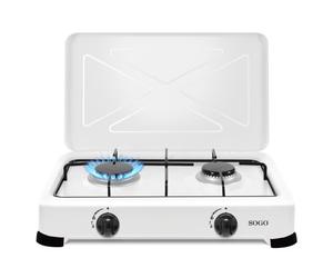 Cocina de gas de 2 fuegos - consumo 135+109gr/h potencia 1.85+1.5kw