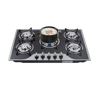 Cocina de gas de 5 fuegos, acero inoxidable, cocina de gas empotrable para casa y autocaravana, estufa de camping de acero inoxidable, estufa de gas para propano y gas natural