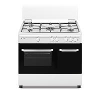 COCINA DE GAS INFINITON CC9060ELP 5 ZONAS COCCION CON PORTABOMBONAS BLANCA