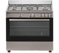 Cocina de gas panorámica de 5 quemadores y horno de 91 litros TFF9062XGPS (acero inoxidable) - TELEFAC