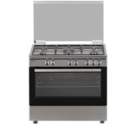 Cocina de gas panorámica de 5 zonas + horno eléctrico 98L TFF9062XEP.2 (acero inoxidable) - TELEFAC