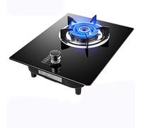 Cocina de gas - Placa de cocina de vidrio templado negro con protección contra llamas y encendido electrónico - Estufa de gas integrada para cocina doméstica