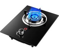 Cocina de gas Placa de gas Placa de gas incorporada Cocina de mesa Gas natural/gas propano Placa caliente de vidrio templado negro for calentar cocinar Hervir Freír Cocer a fuego lento