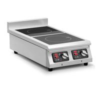 Cocina de inducción - 2 x 28 cm - 60 a 240 °C - 230 V - temporizador - Royal Catering