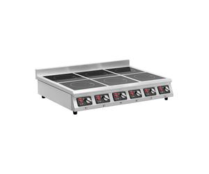 Cocina de inducción - 6 x 28 cm - 60 a 240 °C - 400 V - temporizador - Royal Catering