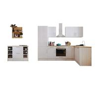 Cocina de isla Anton (An x L: 280 x 172 cm, Blanco, Con electrodomésticos)